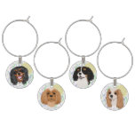 Cavalier King Charles Spaniel, All Four Colors Wine Charm