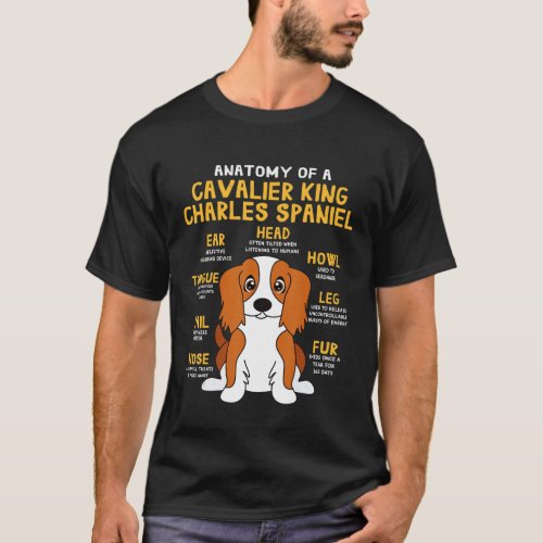 Cavalier King Charles Spaniel Anatomy Funny Dog Mo T_Shirt