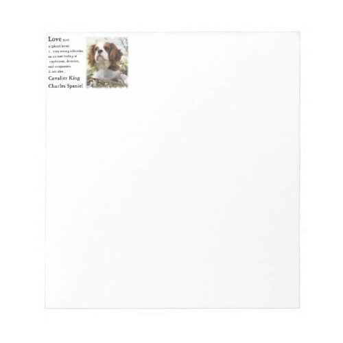 Cavalier King Charles Spaniel Art Love Is Notepad