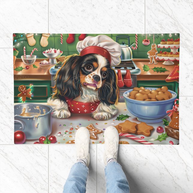 Cavalier King Charles Spaniel Baking Christmas Doormat (Indoor)
