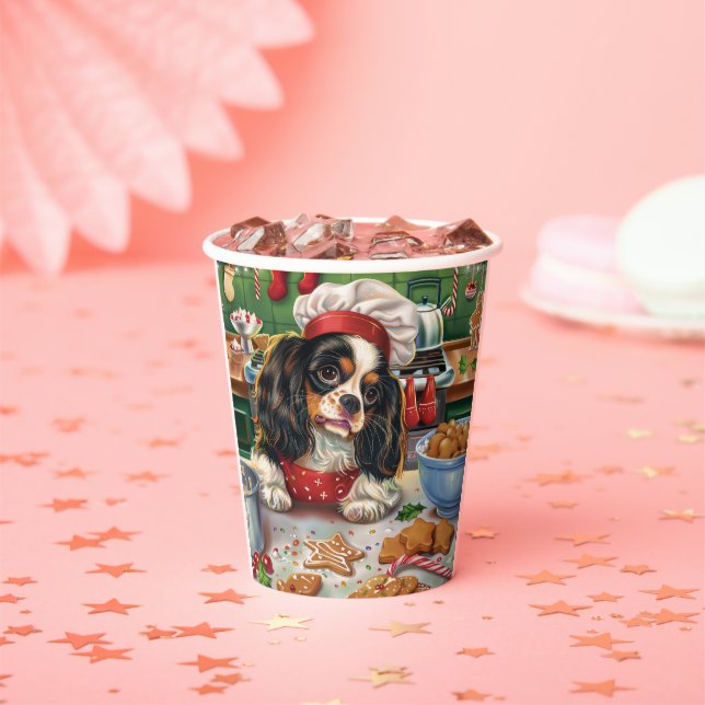 Cavalier King Charles Spaniel Baking Christmas Paper Cups (Insitu)