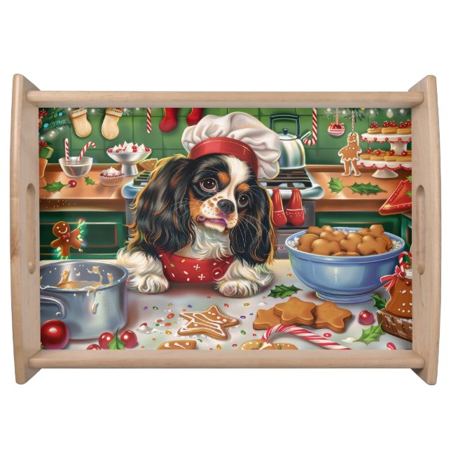 Cavalier King Charles Spaniel Baking Christmas Serving Tray (Front)