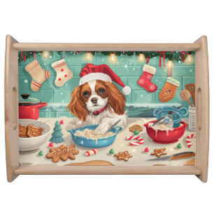 Cavalier King Charles Spaniel Baking Christmas Serving Tray