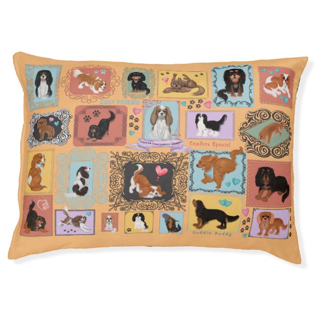 Cavalier King Charles Spaniel Bed and Pillow (Front)