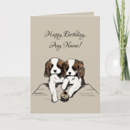 Cavalier King Charles Spaniel Birthday Card