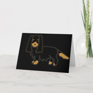cavalier king charles spaniel black and tan cartoo card