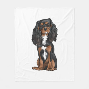 Cavalier King Charles Spaniel - Black and Tan Fleece Blanket