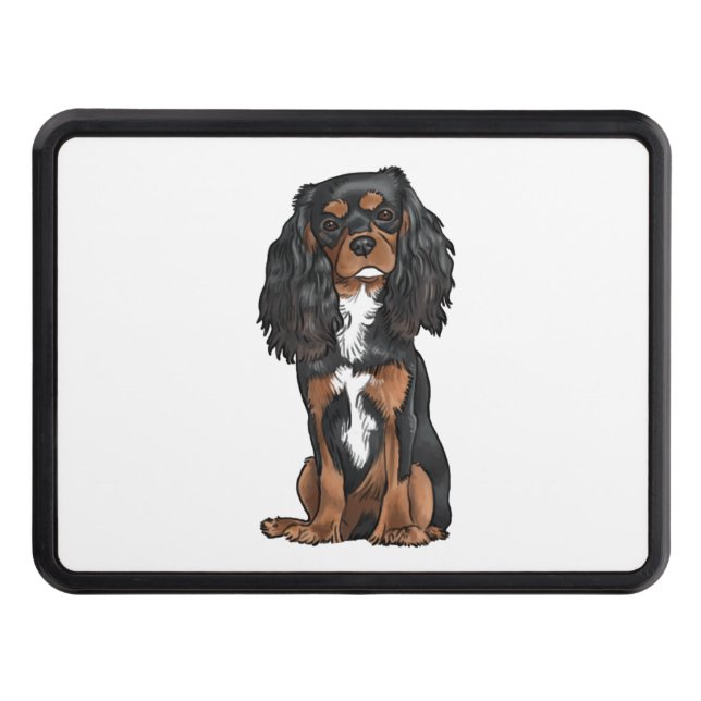 Cavalier King Charles Spaniel - Black and Tan Hitch Cover (Front)