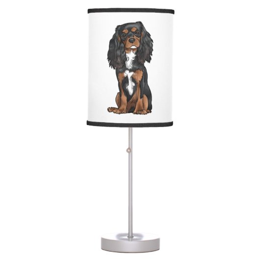 Cavalier King Charles Spaniel - Black and Tan Table Lamp (Front)