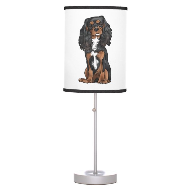 Cavalier King Charles Spaniel - Black and Tan Table Lamp (Front)