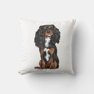 Cavalier King Charles Spaniel - Black and Tan Throw Pillow