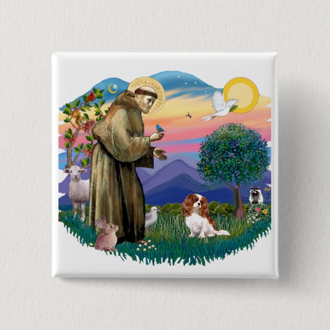 Cavalier King Charles Spaniel (Blenheim #2) Pinback Button (Front)