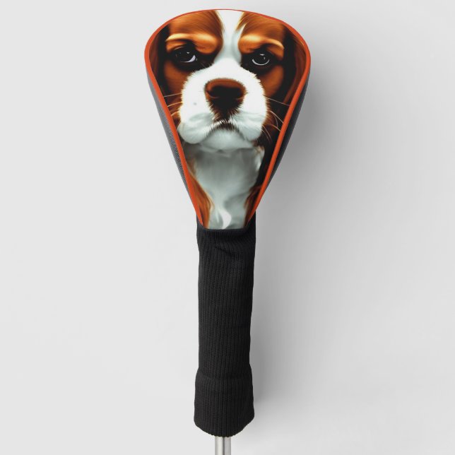 cavalier king charles spaniel blenheim anime golf head cover (Front)