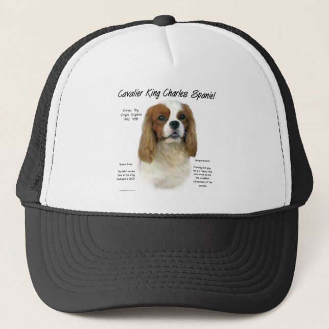 Cavalier King Charles Spaniel (Blenheim) History Trucker Hat (Front)