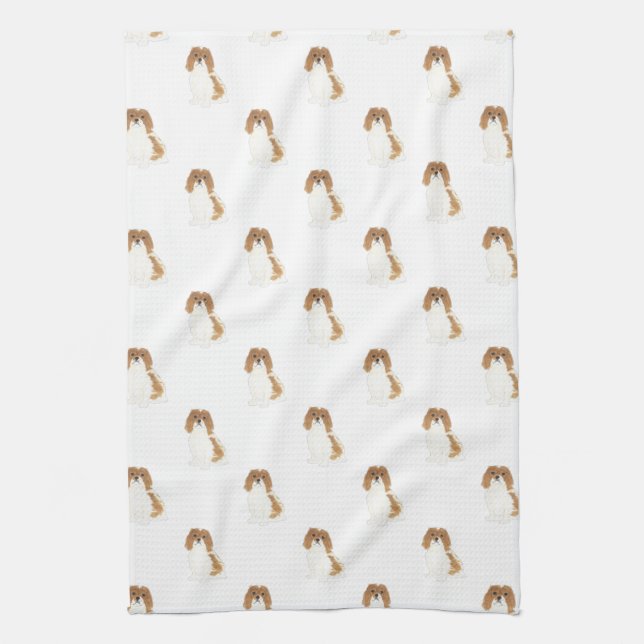 Cavalier King Charles Spaniel (Blenheim) Kitchen Towel (Vertical)