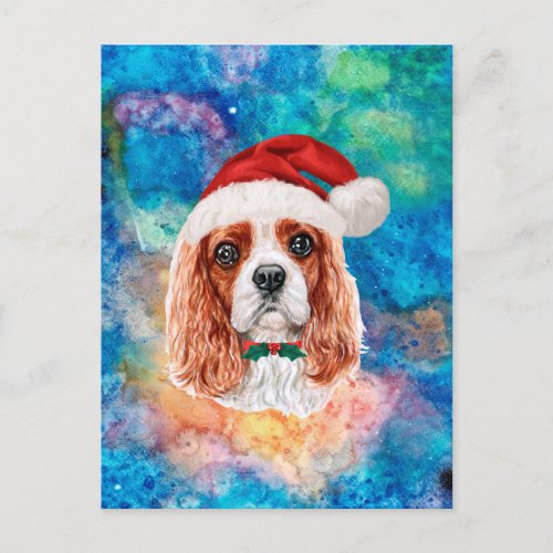 Cavalier King Charles Spaniel Breed Dog Christmas Holiday Postcard