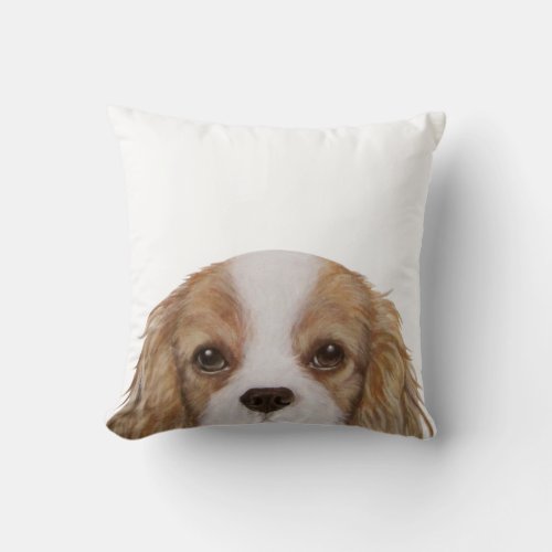 Cavalier King Charles Spaniel by miart Throw Pillow