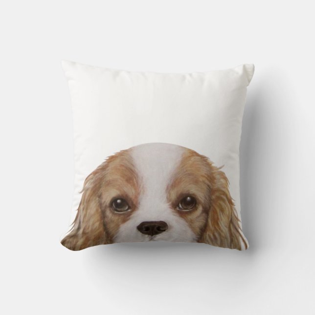 Cavalier King Charles Spaniel by miart Throw Pillow (Front)