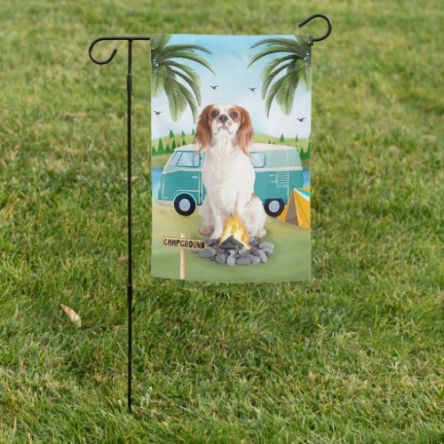 Cavalier King Charles Spaniel Camping Garden Flag