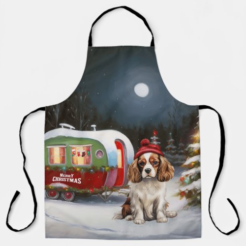 Cavalier King Charles Spaniel Caravan Christmas  Apron