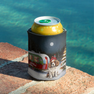 Cavalier King Charles Spaniel Caravan Christmas Can Cooler