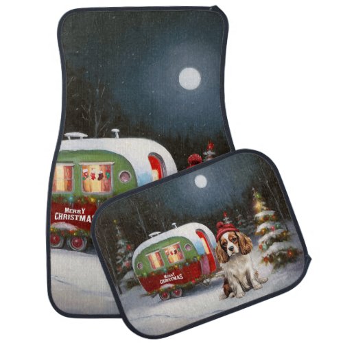 Cavalier King Charles Spaniel Caravan Christmas  Car Floor Mat