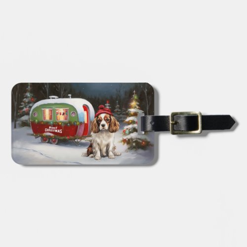 Cavalier King Charles Spaniel Caravan Christmas  Luggage Tag