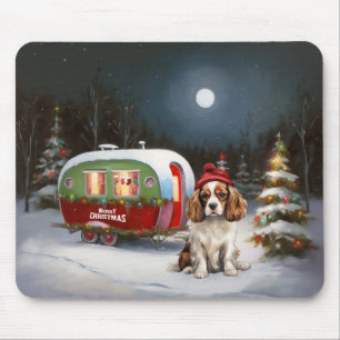 Cavalier King Charles Spaniel Caravan Christmas  Mouse Pad