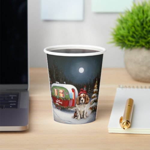 Cavalier King Charles Spaniel Caravan Christmas  Paper Cups