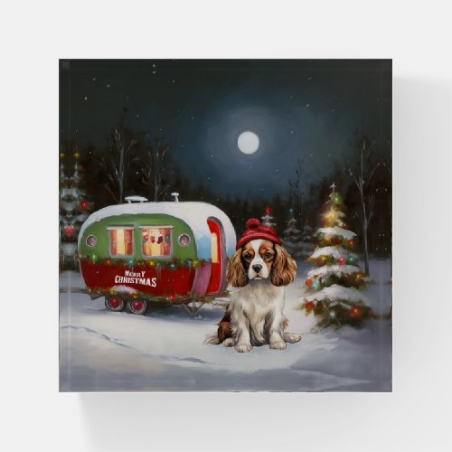 Cavalier King Charles Spaniel Caravan Christmas  Paperweight