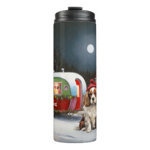 Cavalier King Charles Spaniel Caravan Christmas Thermal Tumbler