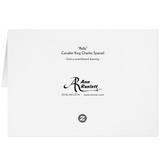 Cavalier King Charles Spaniel Card - Bella (Back Horizontal)