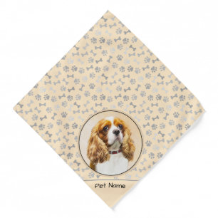 Cavalier King Charles Spaniel Cav Dog Art Painting Bandana