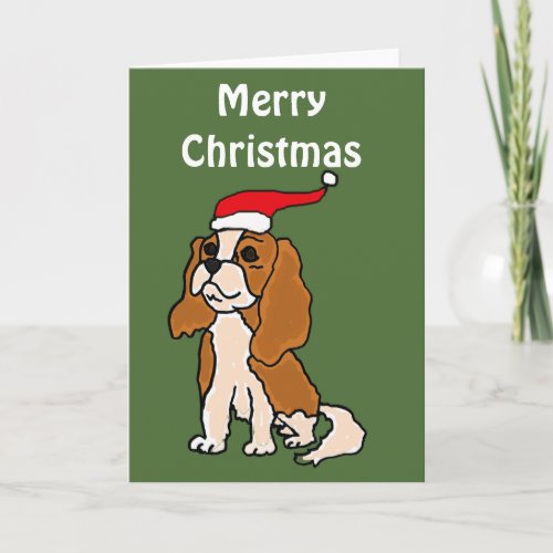 Cavalier King Charles Spaniel Christmas Art Holiday Card