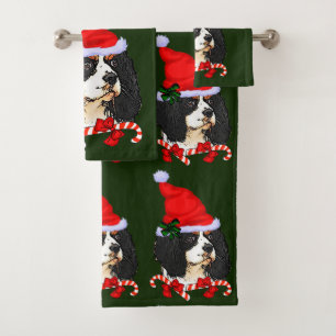 Cavalier King Charles Spaniel Christmas Bath Towel Set