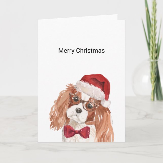 Cavalier King Charles Spaniel Christmas Card (Front)