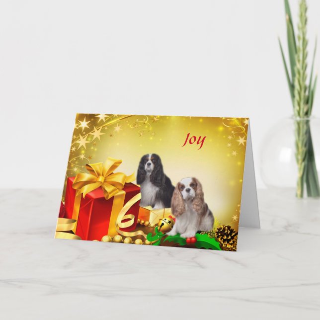 Cavalier King Charles Spaniel Christmas Card (Front)