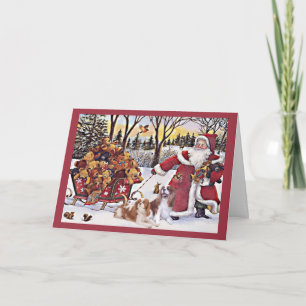 Cavalier King Charles Spaniel Christmas Card Bears
