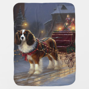 Cavalier King Charles Spaniel Christmas Festive  Baby Blanket