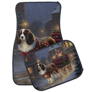 Cavalier King Charles Spaniel Christmas Festive Car Floor Mat