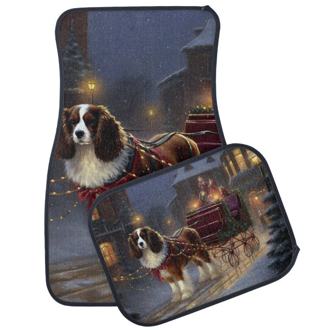 Cavalier King Charles Spaniel Christmas Festive  Car Floor Mat (Set)