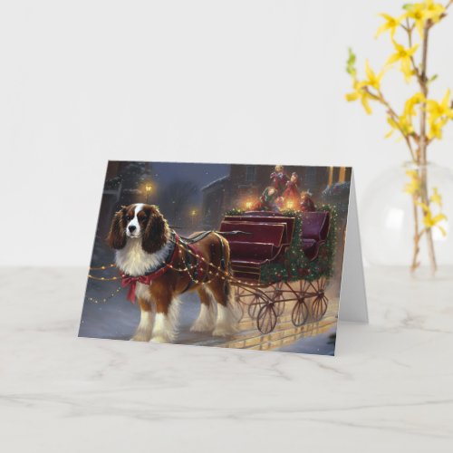 Cavalier King Charles Spaniel Christmas Festive  Card