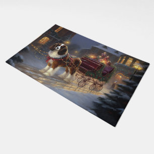Cavalier King Charles Spaniel Christmas Festive Doormat