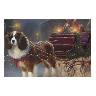 Cavalier King Charles Spaniel Christmas Festive  Faux Canvas Print