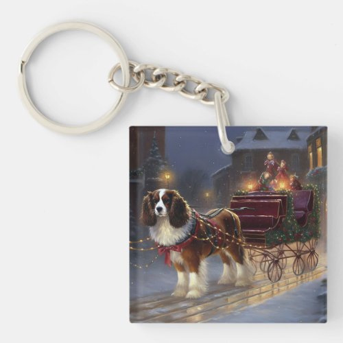 Cavalier King Charles Spaniel Christmas Festive  Keychain