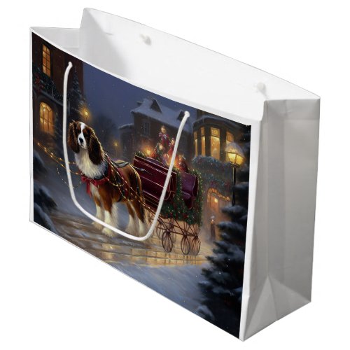 Cavalier King Charles Spaniel Christmas Festive  Large Gift Bag