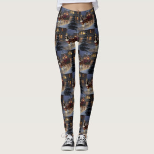 Cavalier King Charles Spaniel Christmas Festive Leggings