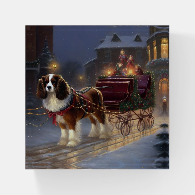 Cavalier King Charles Spaniel Christmas Festive  Paperweight (Front)