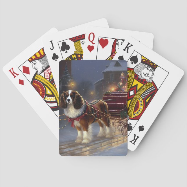 Cavalier King Charles Spaniel Christmas Festive  Poker Cards (Back)