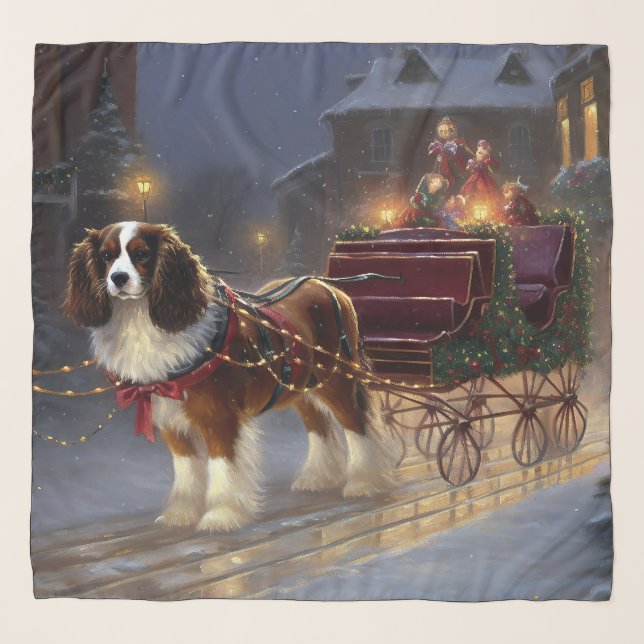 Cavalier King Charles Spaniel Christmas Festive  Scarf (Front)
